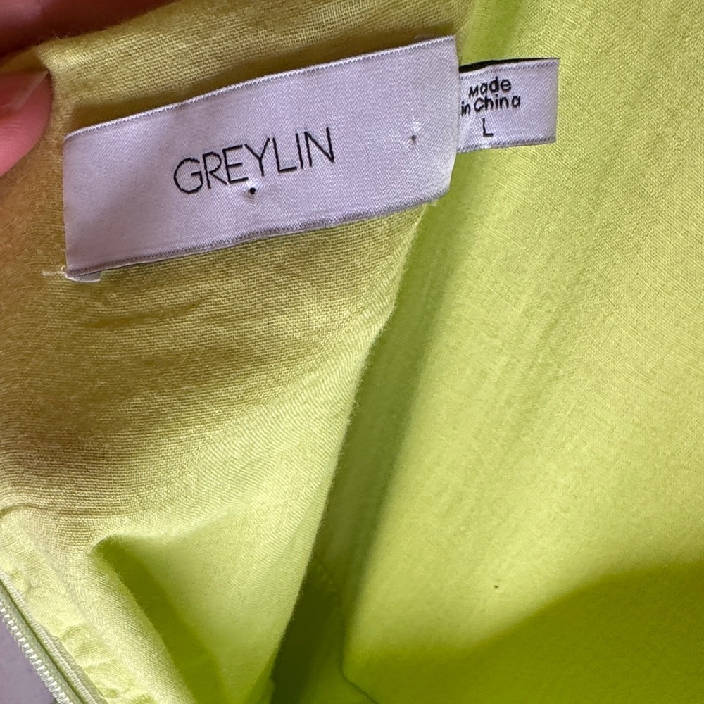 Greylin Cutout Midi A Line Dress Celery Green - Large - Picture 12 of 17